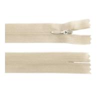 cyclingcolors 2x Fermeture éclair N°3 60 cm invisible tirette curseur polyester dederon extrémité ouverte maille glissière vêtement couture mercerie veste manteau, crème