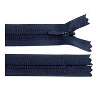 cyclingcolors 2x Fermeture éclair N°3 60 cm invisible tirette curseur polyester extrémité ouverte maille glissière vêtement couture mercerie veste manteau, bleu fonçé