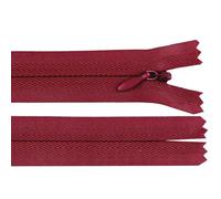 cyclingcolors 2x Fermeture éclair N°3 60 cm invisible tirette curseur polyester extrémité ouverte maille glissière vêtement couture mercerie veste manteau, bordeaux