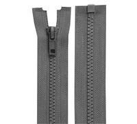 cyclingcolors 2x Fermeture éclair N°5 30 cm tirette curseur polyester extrémité ouverte maille glissière vêtement couture mercerie veste manteau, gris mat