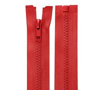 cyclingcolors 2x Fermeture éclair N°5 30 cm tirette curseur polyester extrémité ouverte maille glissière vêtement couture mercerie veste manteau, rouge