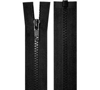 cyclingcolors 2x Fermeture éclair N°5 70 cm tirette curseur polyester extrémité ouverte maille glissière vêtement, noir