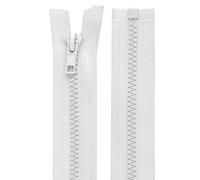 cyclingcolors 2x Fermeture éclair N°5 70 cm tirette curseur polyester extrémité ouverte maille glissière vêtement couture mercerie veste manteau, blanc