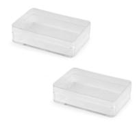 cyclingcolors 2x flacon récipient en plastique carré transparent boite paillette boucle oreille bague 3,8 x 5,8 x 1,6 cm