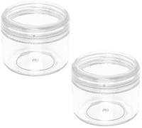 cyclingcolors 2x flacon récipient en plastique rond transparent boite bocal paillette boucle oreille bague, 3,2 x 3,8 cm