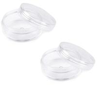 cyclingcolors 2x flacon récipient en plastique rond transparent boite bocal paillette boucle oreille bague, 5 x 2 cm