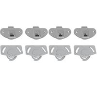 cyclingcolors 2x Garniture complète pour porte coulissante monture et guide en plastique roulette rail fourniture coulisse (Gris) (Lot de 2)