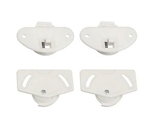 cyclingcolors 2x Garniture complète pour porte coulissante monture et guide en plastique roulette rail fourniture coulisse (Blanc)