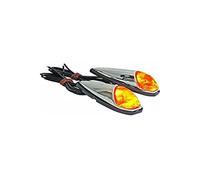 cyclingcolors 2x goutte eau clignotant chromé à ampoule autocollant cabochon scooter moto mobylette cyclomoteur