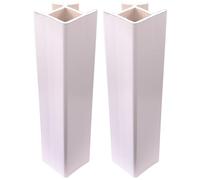 cyclingcolors 2x Jonction de plinthe 90° en PVC Connecteur Socle Cuisine Raccord Profil, hauteur 120mm finition blanc