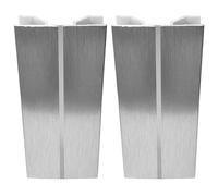 cyclingcolors 2x Jonction de plinthe multiangle en PVC Connecteur Socle Cuisine Raccord Profil, hauteur 120mm finition aluminium brossé