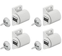 cyclingcolors 2x loqueteau magnétique à aimant rond blanc avec vis contreplaque à visser universel porte placard cuisine salle de bain meuble (Lot de 2)