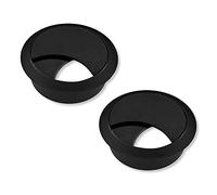 cyclingcolors 2x passe câble bureau table fil diamètre 58mm encastrable cordon prise ordinateur écran accessoire ameublement (noir)