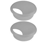 cyclingcolors 2X Passe câble Bureau Table Fil diamètre 70mm encastrable Cordon Prise Ordinateur écran Accessoire ameublement (Gris)