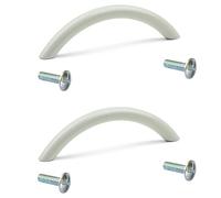 cyclingcolors 2x Poignée de meuble acier finition blanc brillant entraxe 128mm longueur 146mm hauteur 30mm Placard Porte Cuisine Armoire Tiroir Buffet