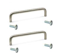 cyclingcolors 2x Poignée de meuble acier finition nickel brossé entraxe 96mm longueur 104mm hauteur 30mm Placard Porte Cuisine Armoire Tiroir Buffet