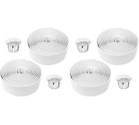 cyclingcolors 2x ruban de cintre vélo mousse confort EVA adhésif bouchon chromé cycle route fixie singlespeed, blanc (Lot de 2)