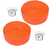 cyclingcolors 2x ruban de cintre vélo mousse confort EVA adhésif bouchon chromé cycle route fixie singlespeed, orange