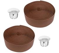 cyclingcolors 2x ruban de cintre vélo mousse confort EVA adhésif bouchon chromé cycle route fixie singlespeed, marron