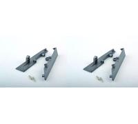 cyclingcolors 2x support de façade 204mm gris pour tiroir intérieur avec reling frontal rond coulisse meuble cuisine