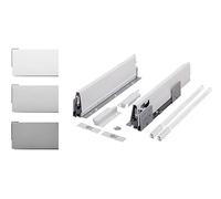 cyclingcolors 2x tiroir complet avec coulisse + côté + support de façade + support de dos + cache + vis, bricolage, DIY, meuble, cuisine, hauteur 140mm, longueur 400mm, gris, reling carré