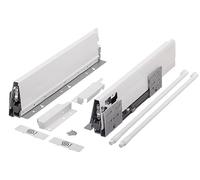 cyclingcolors 2x tiroir complet avec coulisse + côté + support de façade + support de dos + cache + vis, bricolage, DIY, meuble, cuisine, hauteur 140mm, longueur 450mm, blanc