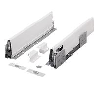 cyclingcolors 2x tiroir complet avec coulisse + côté + support de façade + support de dos + cache + vis, bricolage, DIY, meuble, cuisine, hauteur 140mm, longueur 300mm, blanc, reling carré