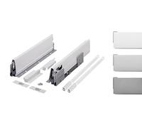 cyclingcolors 2x tiroir complet avec coulisse + côté + support de façade + support de dos + cache + vis, bricolage, DIY, meuble, cuisine, hauteur 140mm, longueur 500mm, titane, reling carré