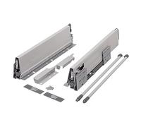 cyclingcolors 2x tiroir complet avec coulisse + côté + support de façade + support de dos + cache + vis, bricolage, DIY, meuble, cuisine, hauteur 204mm, longueur 550mm, gris, reling rond