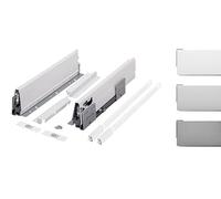 cyclingcolors 2x tiroir complet avec coulisse + côté + support de façade + support de dos + cache + vis, bricolage, DIY, meuble, cuisine, hauteur 204mm, longueur 500mm, titane, reling carré