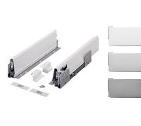 cyclingcolors 2x tiroir complet avec coulisse + côté + support de façade + support de dos + cache + vis, bricolage, DIY, meuble, cuisine, hauteur 86mm, longueur 500mm, titane