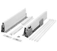 cyclingcolors 2x tiroir complet avec coulisse + côté + support de façade + support de dos + cache + vis, bricolage, DIY, meuble, cuisine, hauteur 204mm, longueur 300mm, blanc, reling rond x4