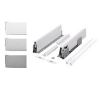 cyclingcolors 2x tiroir complet avec coulisse + côté + support de façade + support de dos + cache + vis, bricolage, DIY, meuble, cuisine, hauteur 204mm, longueur 350mm, gris, reling carré