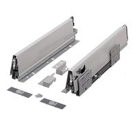 cyclingcolors 2x tiroir complet avec coulisse + côté + support de façade + support de dos + cache + vis, bricolage, DIY, meuble, cuisine, hauteur 86mm, longueur 450mm, gris