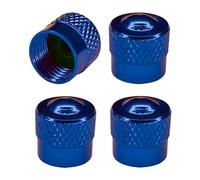 cyclingcolors 4X Bouchon de Valve Capuchon Aluminium Schrader Pneu pour vélo Cycle Moto Auto Voiture Quad Trottinette, Bleu