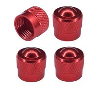 cyclingcolors 4X Bouchon de Valve Capuchon Aluminium Schrader Pneu pour vélo Cycle Moto Auto Voiture Quad Trottinette, Rouge