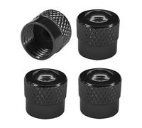 cyclingcolors 4X Bouchon de Valve Capuchon Aluminium Schrader Pneu pour vélo Cycle Moto Auto Voiture Quad Trottinette, Noir