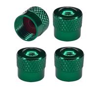 cyclingcolors 4X Bouchon de Valve Capuchon Aluminium Schrader Pneu pour vélo Cycle Moto Auto Voiture Quad Trottinette, Vert