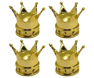 cyclingcolors 4X Bouchon de Valve Capuchon Forme Couronne Roi Reine Plastique Schrader Pneu vélo Moto Auto Voiture Quad Trottinette, Or