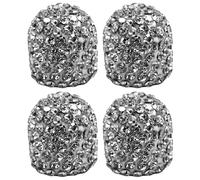 cyclingcolors 4X Bouchon de Valve Capuchon Forme Cristal Diamant Paillettes Strass Plastique Schrader Pneu vélo Moto Auto Voiture Quad Trottinette, Argent