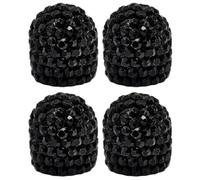 cyclingcolors 4X Bouchon de Valve Capuchon Forme Cristal Diamant Paillettes Strass Plastique Schrader Pneu vélo Moto Auto Voiture Quad Trottinette, Noir