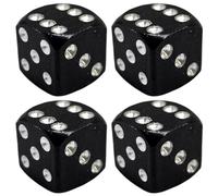 cyclingcolors 4X Bouchon de Valve Capuchon Forme dé Aluminium Schrader Pneu vélo Moto Auto Voiture Quad Trottinette, Noir