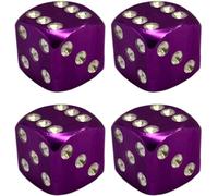 cyclingcolors 4X Bouchon de Valve Capuchon Forme dé Aluminium Schrader Pneu vélo Moto Auto Voiture Quad Trottinette, Violet