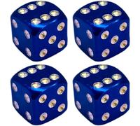 cyclingcolors 4X Bouchon de Valve Capuchon Forme dé Aluminium Schrader Pneu vélo Moto Auto Voiture Quad Trottinette, Bleu