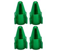 cyclingcolors 4X Bouchon de Valve Capuchon Forme fusée Rocket Aluminium Schrader Pneu vélo Moto Auto Voiture Quad Trottinette, Vert