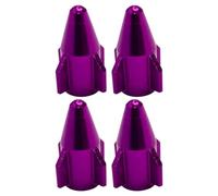 cyclingcolors 4X Bouchon de Valve Capuchon Forme fusée Rocket Aluminium Schrader Pneu vélo Moto Auto Voiture Quad Trottinette, Violet