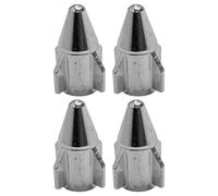 cyclingcolors 4X Bouchon de Valve Capuchon Forme fusée Rocket Aluminium Schrader Pneu vélo Moto Auto Voiture Quad Trottinette, Argent