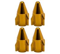 cyclingcolors 4X Bouchon de Valve Capuchon Forme fusée Rocket Aluminium Schrader Pneu vélo Moto Auto Voiture Quad Trottinette, Or
