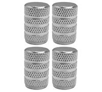 cyclingcolors 4X Bouchon de Valve Capuchon Forme métal Aluminium Schrader Pneu vélo Moto Auto Voiture Quad Trottinette, Argent