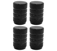 cyclingcolors 4X Bouchon de Valve Capuchon Forme métal Aluminium Schrader Pneu vélo Moto Auto Voiture Quad Trottinette, Noir